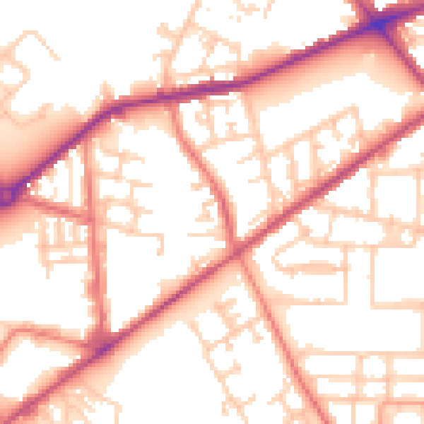 Daytime road noise heatmap for M7 2JU