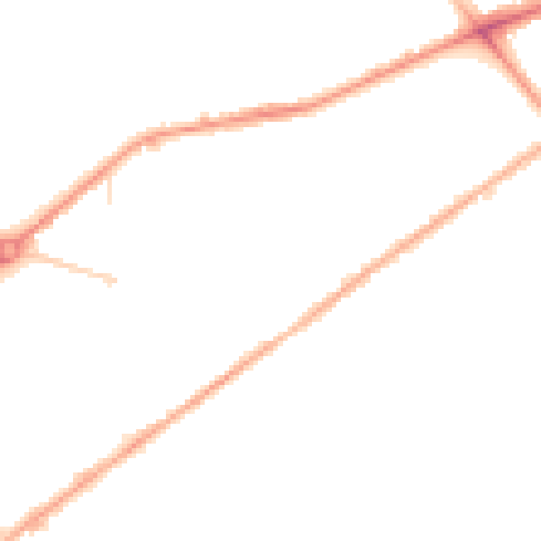Night-time road noise heatmap for M7 2JU