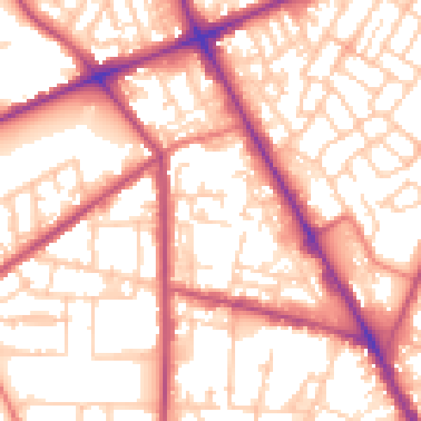 Daytime road noise heatmap for M7 2XG
