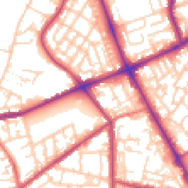 Daytime road noise heatmap for M7 2ZS