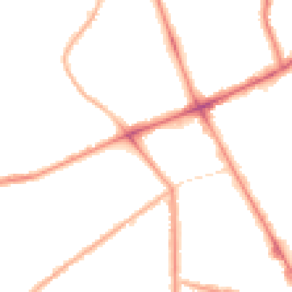 Night-time road noise heatmap for M7 2ZS