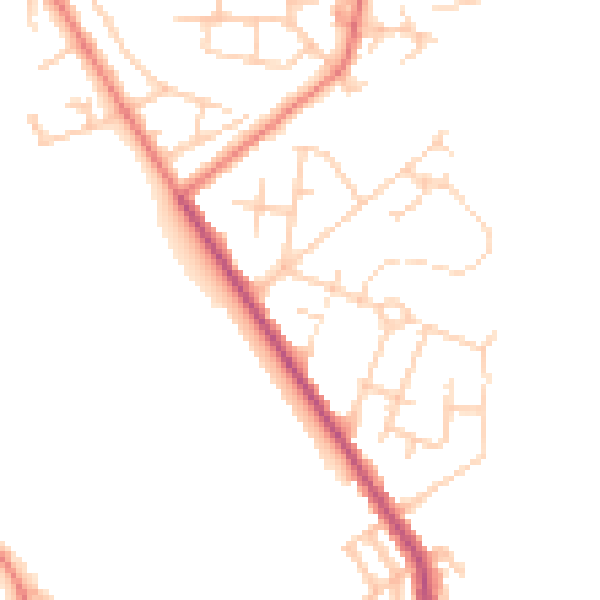 Daytime road noise heatmap for M7 3HB