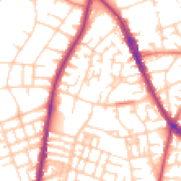 Daytime road noise heatmap for M7 4BF
