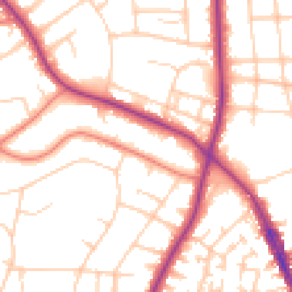 Daytime road noise heatmap for M7 4LQ