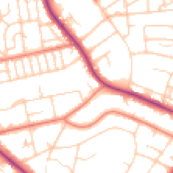 Daytime road noise heatmap for M7 4LS