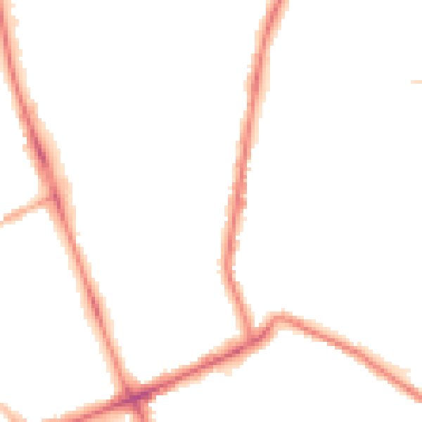 Night-time road noise heatmap for M7 4QH