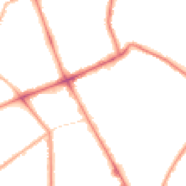 Night-time road noise heatmap for M7 4UN