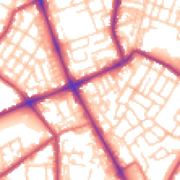 Daytime road noise heatmap for M7 4UQ