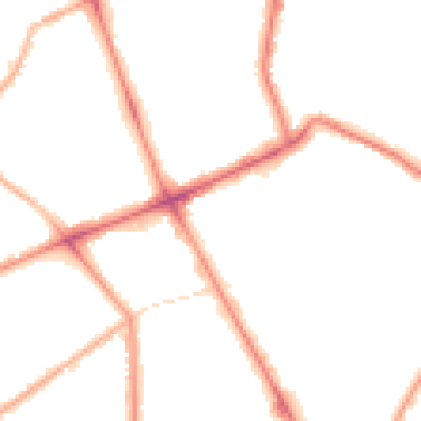 Night-time road noise heatmap for M7 4UQ