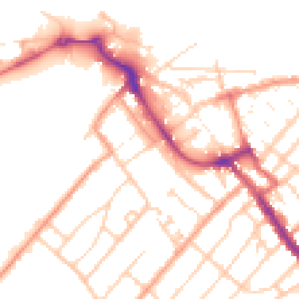 Daytime road noise heatmap for ME12 1AW
