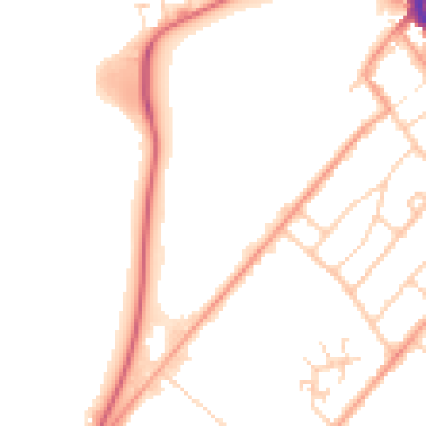 Daytime road noise heatmap for ME12 1DB