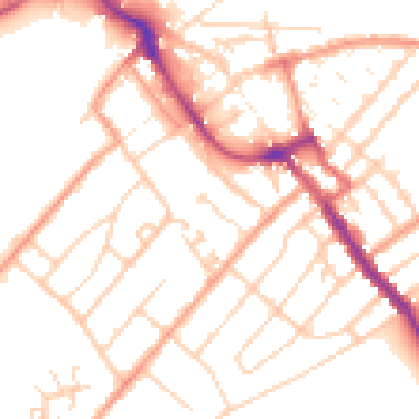 Daytime road noise heatmap for ME12 1DD
