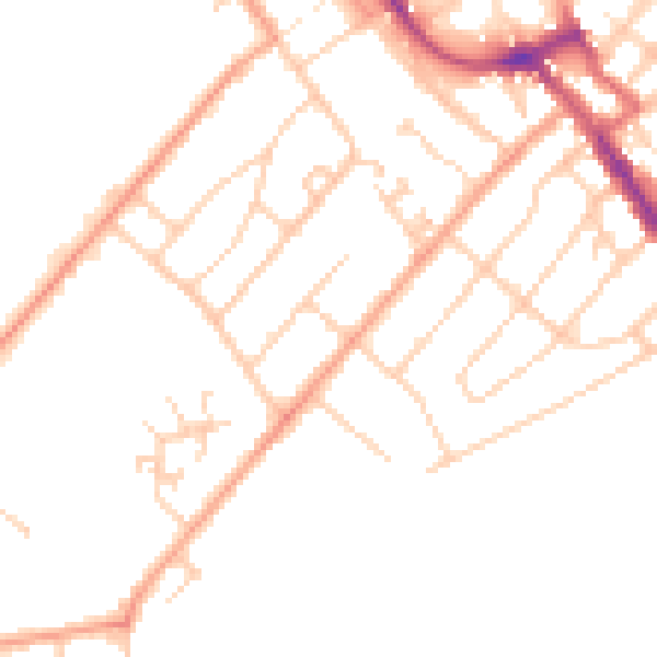 Daytime road noise heatmap for ME12 1DT