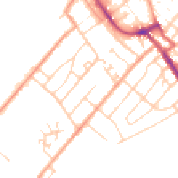 Daytime road noise heatmap for ME12 1DU
