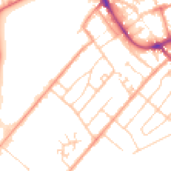 Daytime road noise heatmap for ME12 1DW