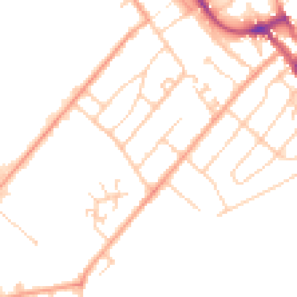 Daytime road noise heatmap for ME12 1DX