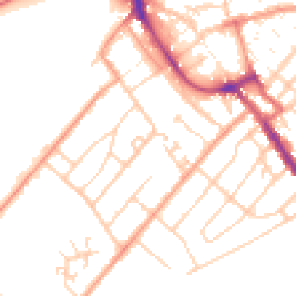 Daytime road noise heatmap for ME12 1DY