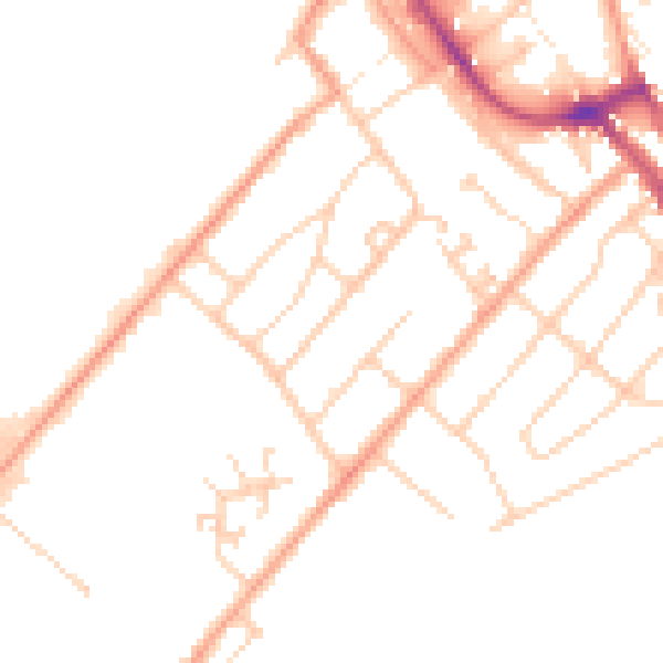 Daytime road noise heatmap for ME12 1DZ