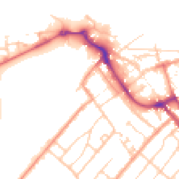 Daytime road noise heatmap for ME12 1PY