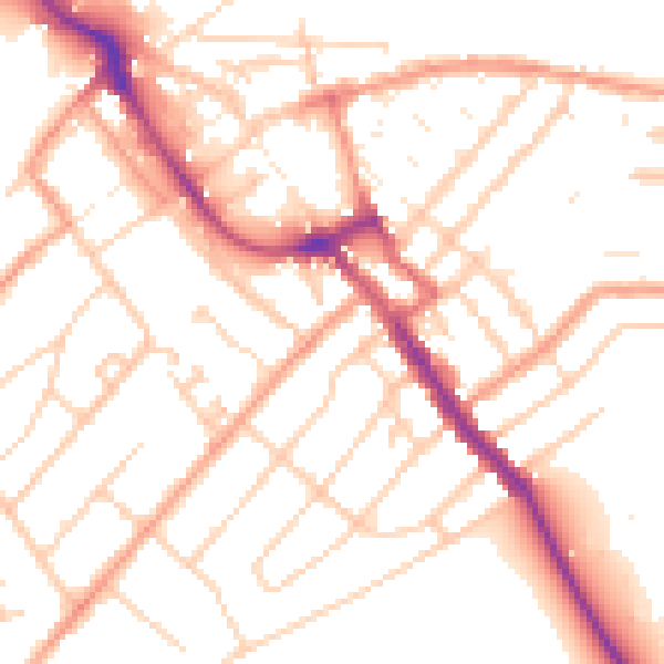 Daytime road noise heatmap for ME12 1QX