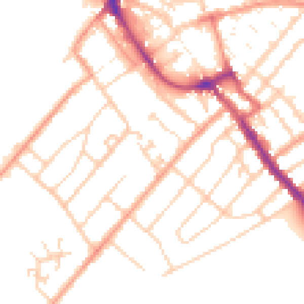 Daytime road noise heatmap for ME12 1QZ