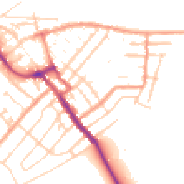 Daytime road noise heatmap for ME12 2PW
