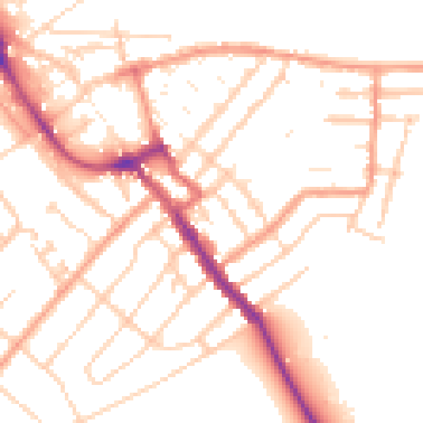 Daytime road noise heatmap for ME12 2ST