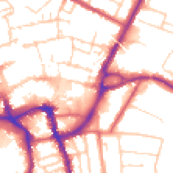 Daytime road noise heatmap for ME14 1BH