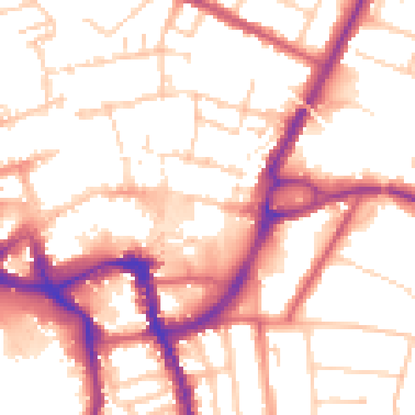 Daytime road noise heatmap for ME14 1BL