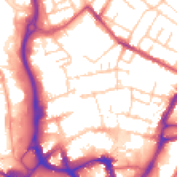 Daytime road noise heatmap for ME14 1EB