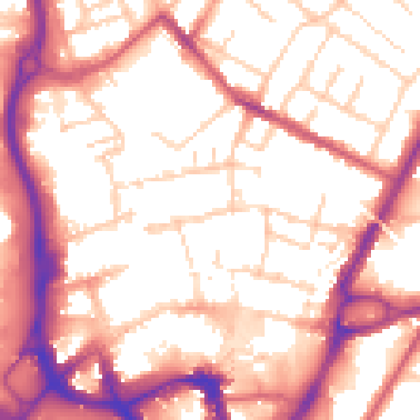 Daytime road noise heatmap for ME14 1ED