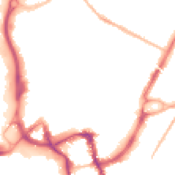 Night-time road noise heatmap for ME14 1EL