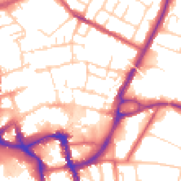 Daytime road noise heatmap for ME14 1EP