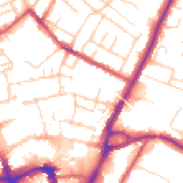 Daytime road noise heatmap for ME14 1EQ