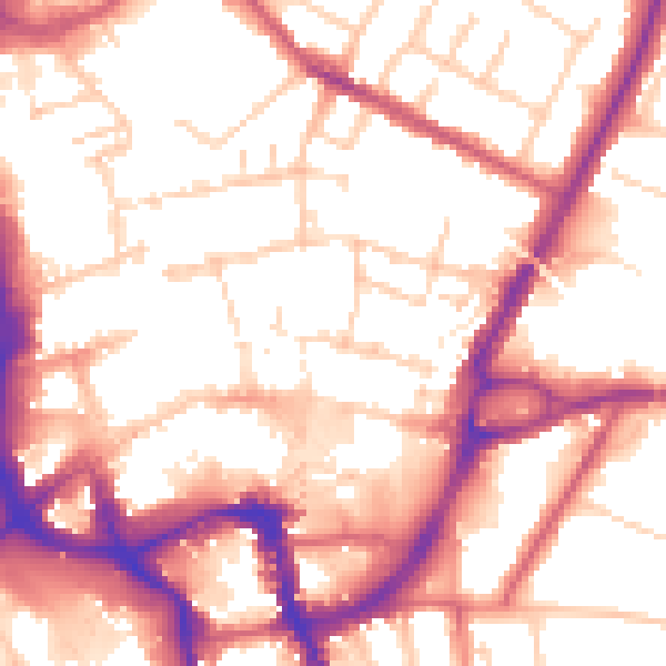 Daytime road noise heatmap for ME14 1EW