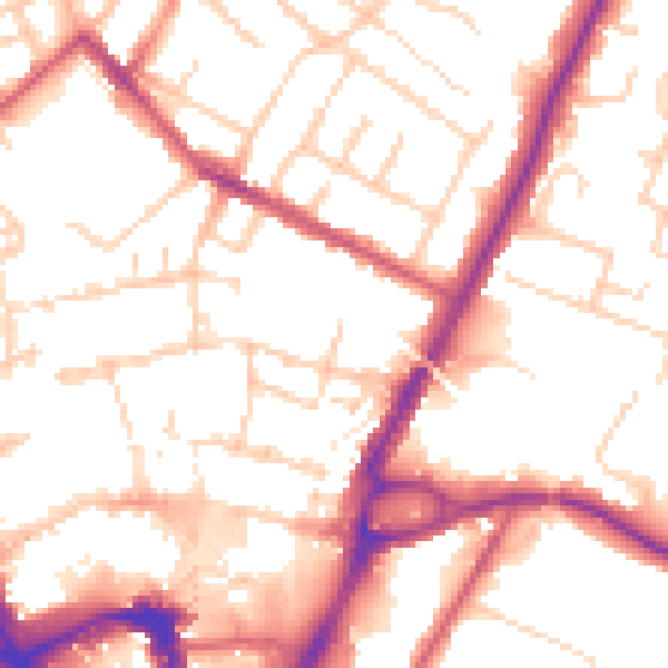 Daytime road noise heatmap for ME14 1EX