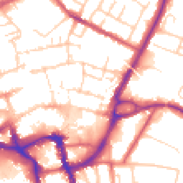 Daytime road noise heatmap for ME14 1FS
