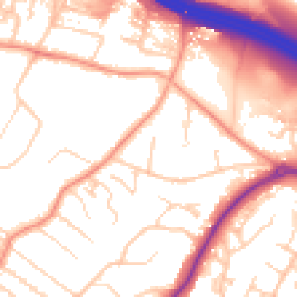 Daytime road noise heatmap for ME14 2AB