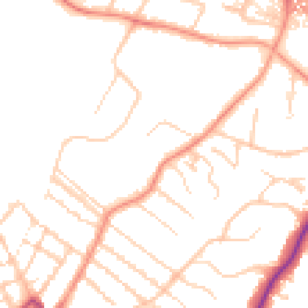 Daytime road noise heatmap for ME14 2AG