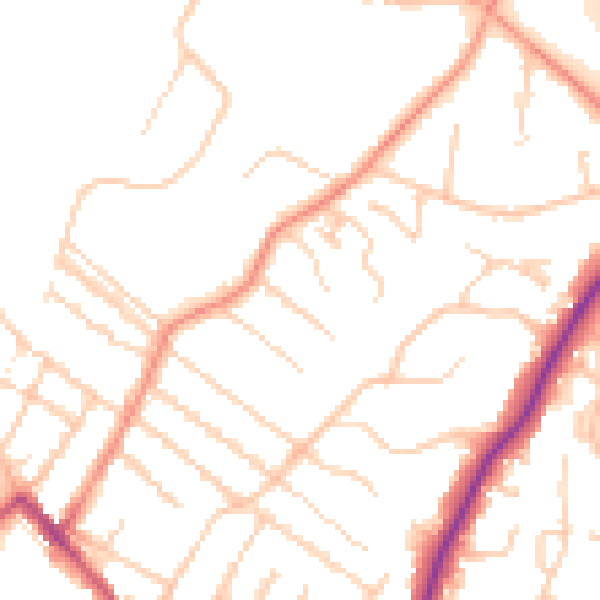 Daytime road noise heatmap for ME14 2AJ