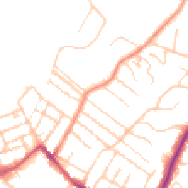 Daytime road noise heatmap for ME14 2BD