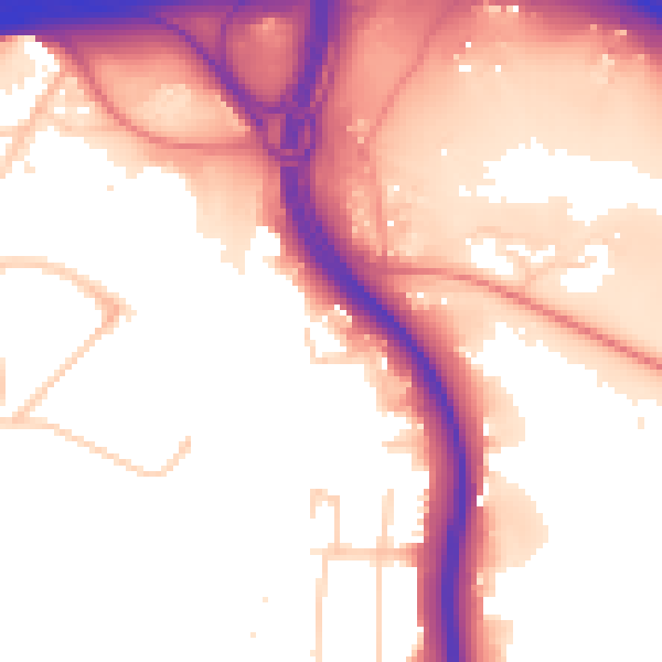 Daytime road noise heatmap for ME14 2BY