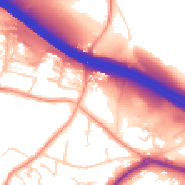 Daytime road noise heatmap for ME14 2DH