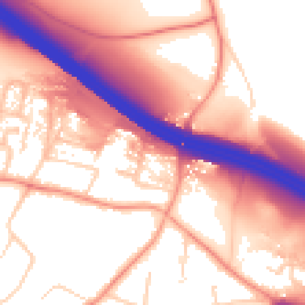 Daytime road noise heatmap for ME14 2DR