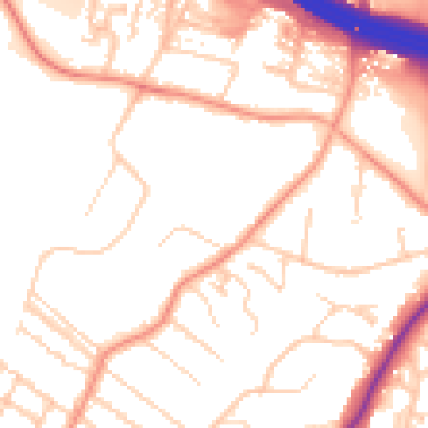 Daytime road noise heatmap for ME14 2ET
