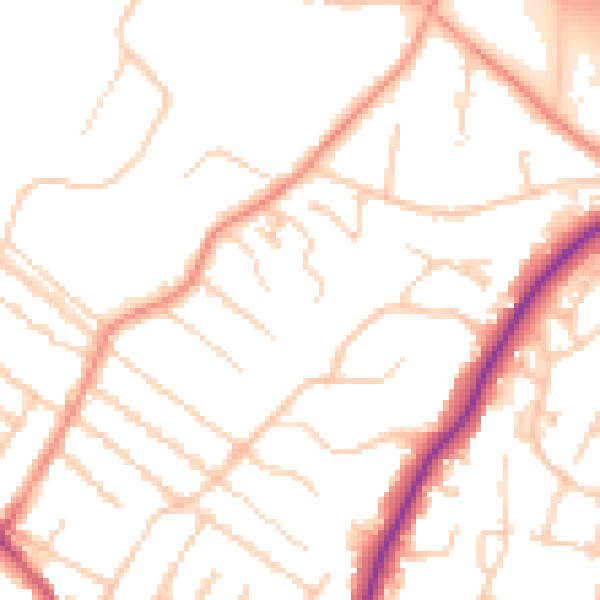 Daytime road noise heatmap for ME14 2EZ