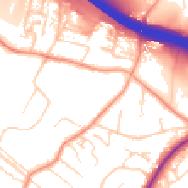 Daytime road noise heatmap for ME14 2HA