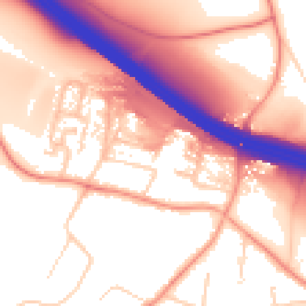 Daytime road noise heatmap for ME14 2JQ