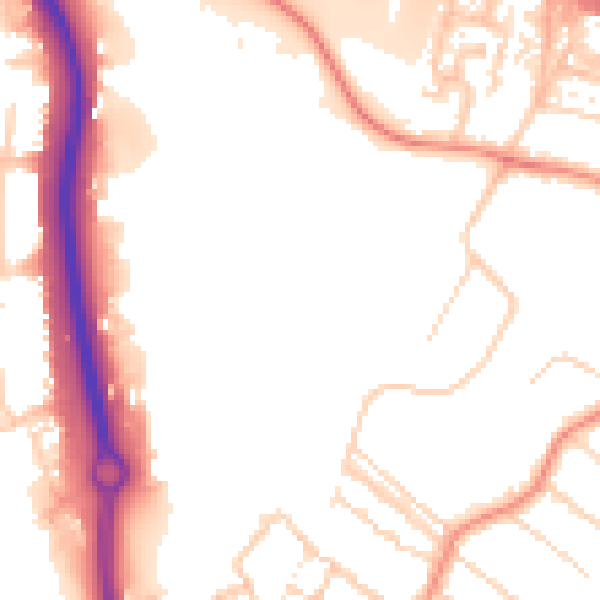 Daytime road noise heatmap for ME14 2NT