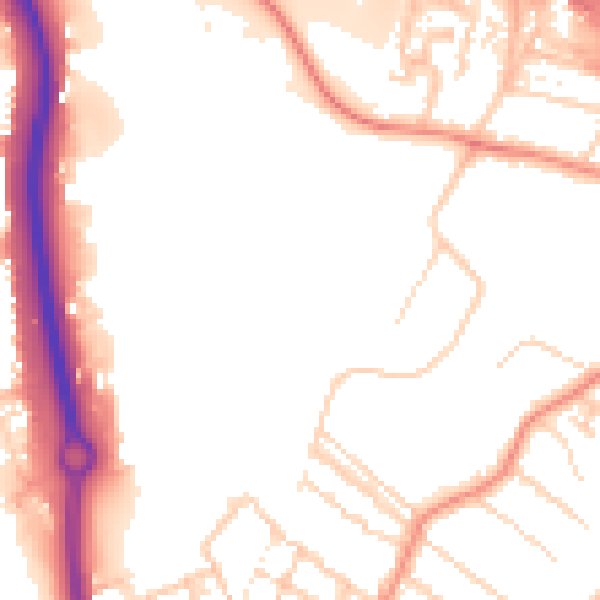 Daytime road noise heatmap for ME14 2NU